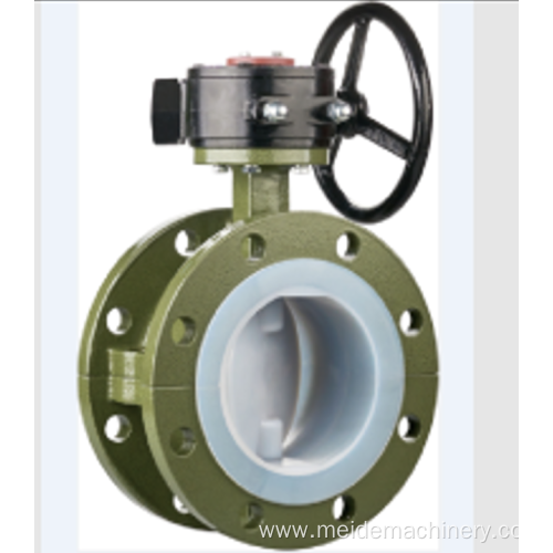 Four fluorine butterfly valve with pneumatic actuator